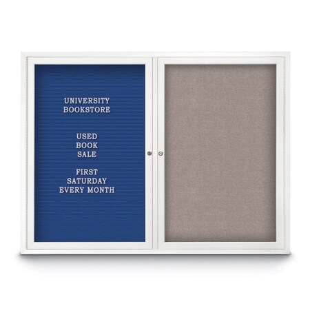United Visual Products Corkboard, 96"x48", Ultramarine/Black UV435H-BLACK-ULTMAR